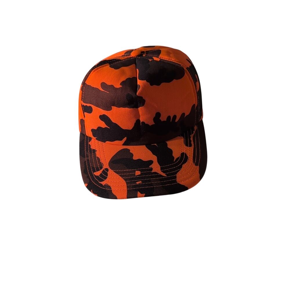 VINTAGE Winchester Safety Orange Camo Hunting Hat Camouflage Cap One Size Lined